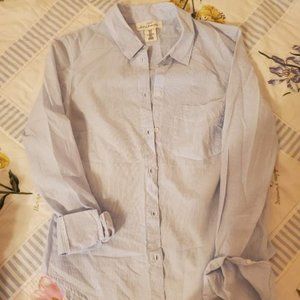 H&M Blue Thin Striped Button Up